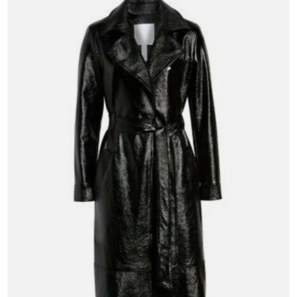 Leith faux leather trench coat XS